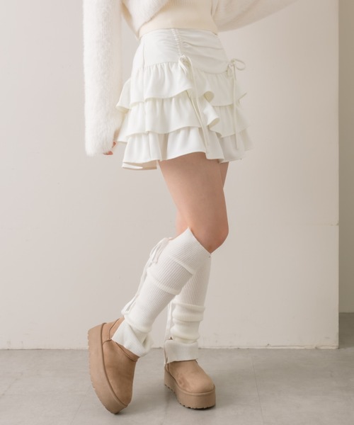 OLIVE des OLIVE（オリーブデオリーブ）の「ドロストティアードスカート（スカート・レディース・チャコールグレー/オフホワイト/グレー系その他・FREE）」の7枚目の写真