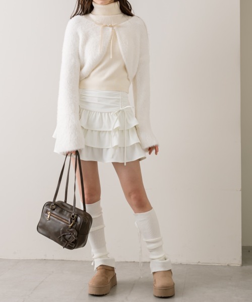 OLIVE des OLIVE（オリーブデオリーブ）の「ドロストティアードスカート（スカート・レディース・チャコールグレー/オフホワイト/グレー系その他・FREE）」の9枚目の写真