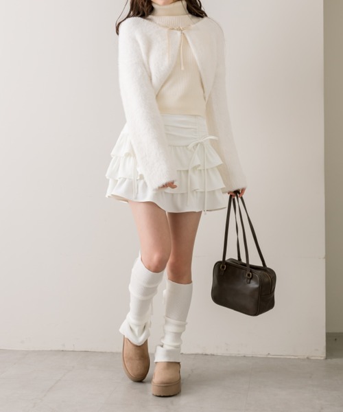 OLIVE des OLIVE（オリーブデオリーブ）の「ドロストティアードスカート（スカート・レディース・チャコールグレー/オフホワイト/グレー系その他・FREE）」の11枚目の写真