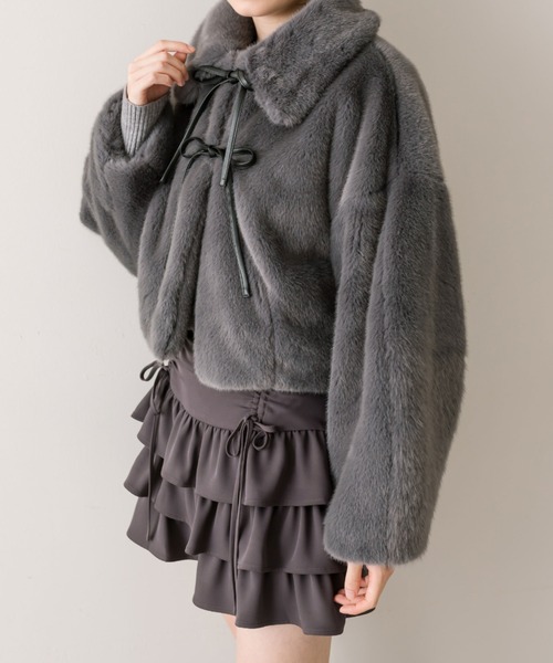 OLIVE des OLIVE（オリーブデオリーブ）の「ドロストティアードスカート（スカート・レディース・チャコールグレー/オフホワイト/グレー系その他・FREE）」の21枚目の写真