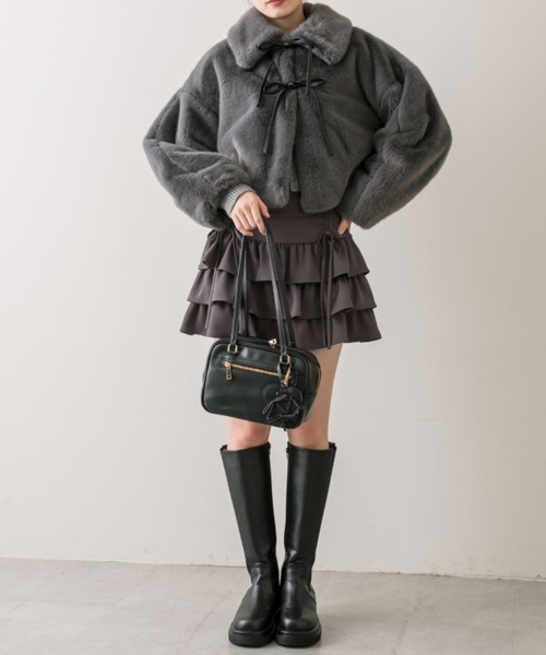 OLIVE des OLIVE（オリーブデオリーブ）の「ドロストティアードスカート（スカート・レディース・チャコールグレー/オフホワイト/グレー系その他・FREE）」の22枚目の写真