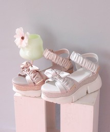 byあしながおじさん | 厚底ギャザーリボンサンダル　8990005(サンダル)