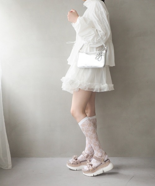 byあしながおじさん（バイアシナガオジサン）の「厚底ギャザーリボンサンダル　8990005（サンダル・レディース・ピンク/アイボリー/ブラック/オフホワイト/ピンクベージュ・LL/L/M/S）」の17枚目の写真