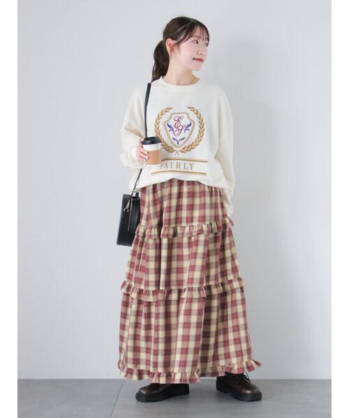ehka sopo(エヘカソポ)の「エンブレム刺繍スウェット(Tシャツ/カットソー・レディース・ネイビー/キナリ/グレー・F)」の18枚目の写真