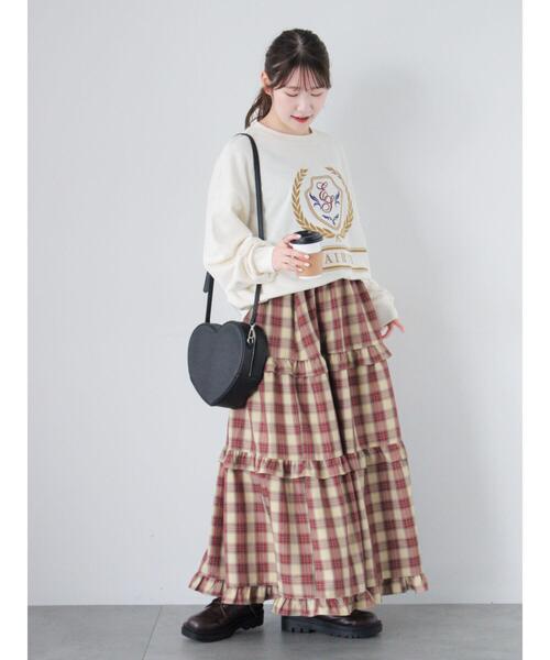 ehka sopo(エヘカソポ)の「エンブレム刺繍スウェット(Tシャツ/カットソー・レディース・ネイビー/キナリ/グレー・F)」の19枚目の写真