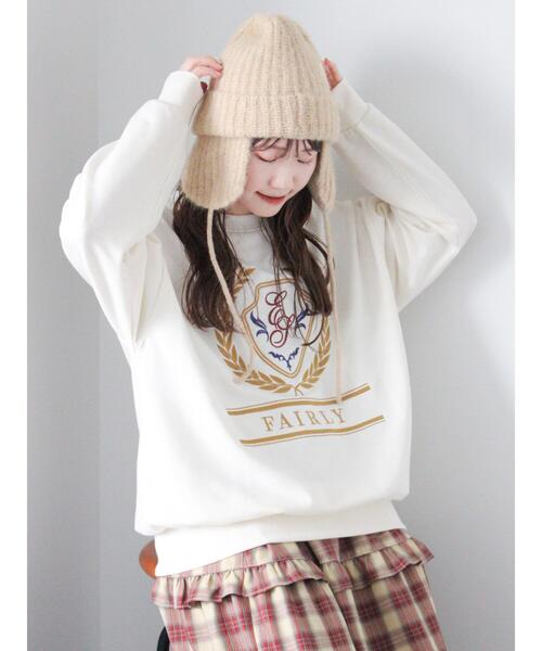 ehka sopo(エヘカソポ)の「エンブレム刺繍スウェット(Tシャツ/カットソー・レディース・ネイビー/キナリ/グレー・F)」の22枚目の写真