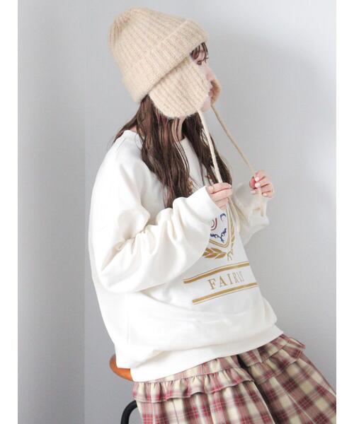 ehka sopo(エヘカソポ)の「エンブレム刺繍スウェット(Tシャツ/カットソー・レディース・ネイビー/キナリ/グレー・F)」の12枚目の写真