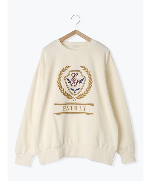 ehka sopo(エヘカソポ)の「エンブレム刺繍スウェット(Tシャツ/カットソー・レディース・ネイビー/キナリ/グレー・F)」の14枚目の写真