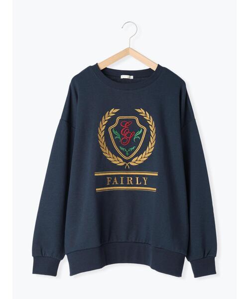 ehka sopo(エヘカソポ)の「エンブレム刺繍スウェット(Tシャツ/カットソー・レディース・ネイビー/キナリ/グレー・F)」の15枚目の写真