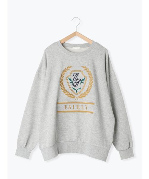 ehka sopo(エヘカソポ)の「エンブレム刺繍スウェット(Tシャツ/カットソー・レディース・ネイビー/キナリ/グレー・F)」の16枚目の写真