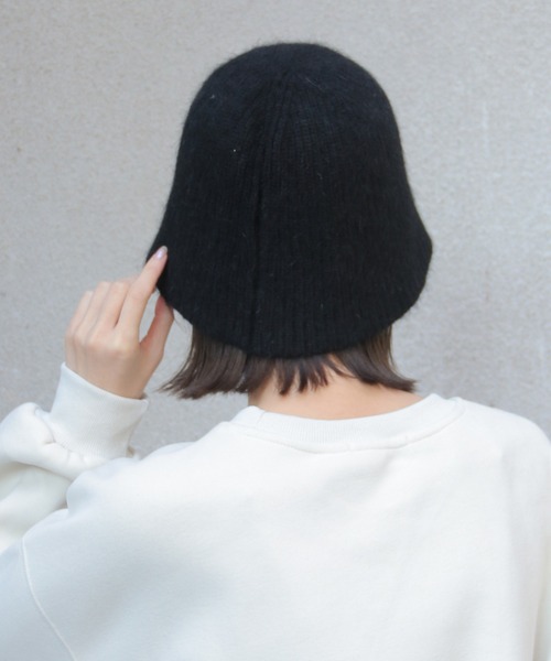セール】【shemoshelly】アンゴラ混ニットバケットハット