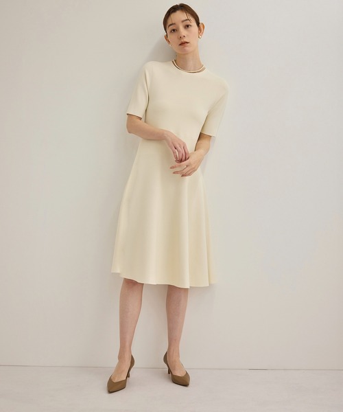 オフホワイト（15）】【洗える】ニットセットアップワンピース