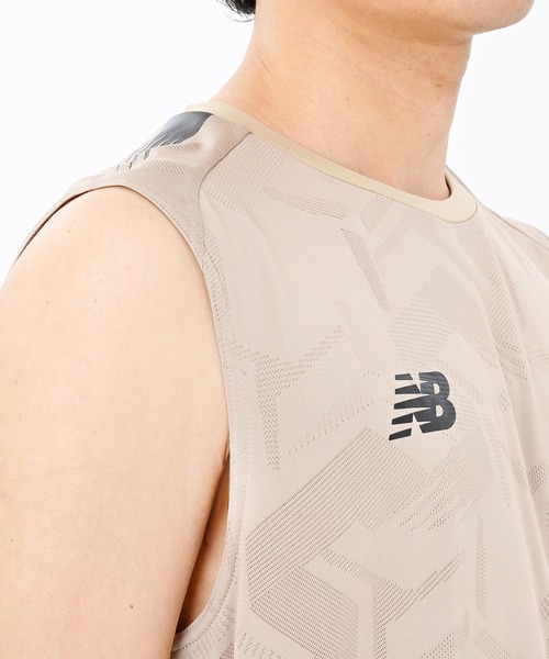 【新品】new balance golf ノースリーブシャツ New Balance tシャツ Black Out ジャガードメッシュニット