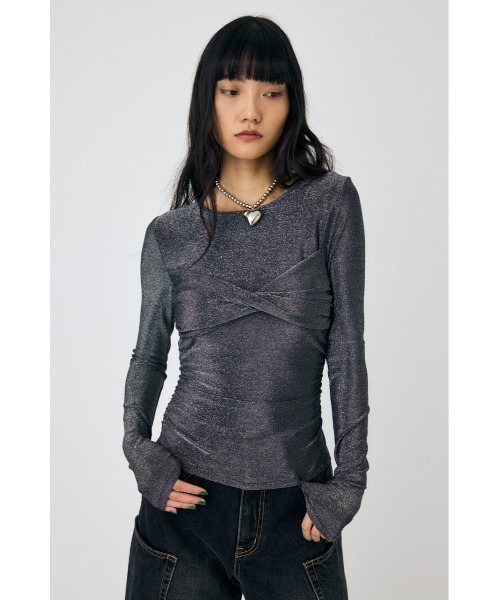 MOUSSY（マウジー）の「CROSS GATHER SLIM トップス（Tシャツ