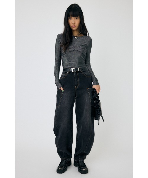 MOUSSY（マウジー）の「CROSS GATHER SLIM トップス（Tシャツ