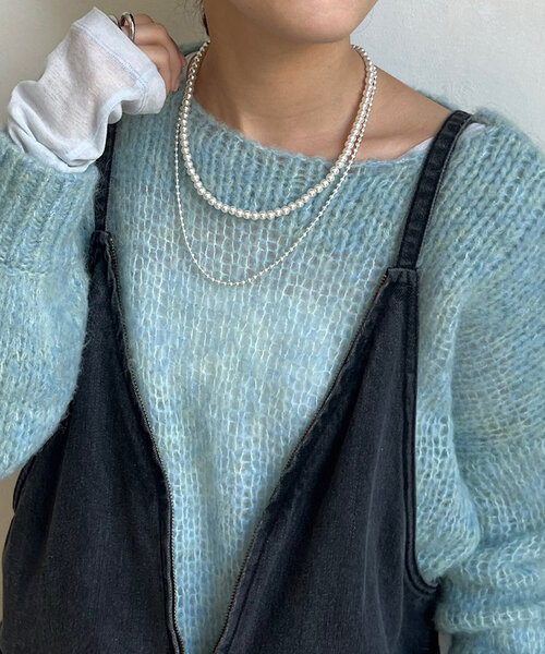 DouDou(ドゥドゥ)の「パール×ボールチェーンネックレス(ネックレス・レディース・ゴールド/シルバー・FREE)」の7枚目の写真