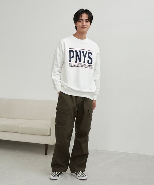 PENNEYS(ぺニーズ)の「Penneys(ぺニーズ)別注クリアコットンロゴプリントスウェット(スウェット・メンズ・ネイビー/ホワイト/ライトグレー・M/L/XL)」の14枚目の写真