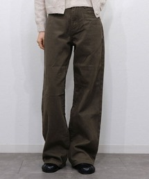 Reurie' | ハイライズワイドストレートデニム/highrise wide straight denim ロング丈 ルーズ ベーシック 大人カジュアル シンプル ブラウン ブラック(デニムパンツ)