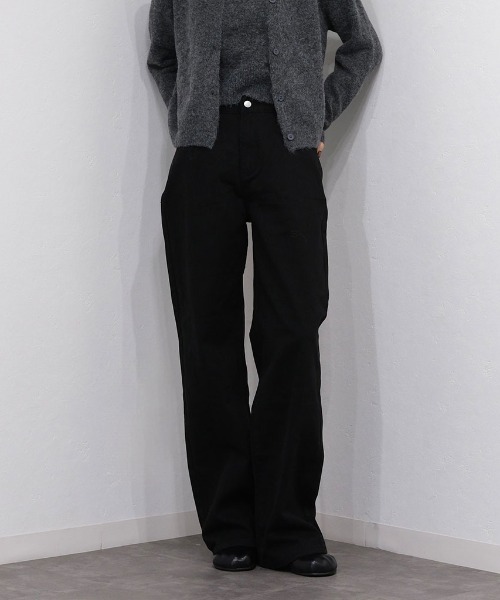 Reurie'（レウリィ）の「ハイライズワイドストレートデニム／highrise wide straight denim ロング丈 ルーズ ベーシック 大人カジュアル シンプル ブラウン ブラック（デニムパンツ・レディース・ブラック/ブラウン・M/S）」の2枚目の写真