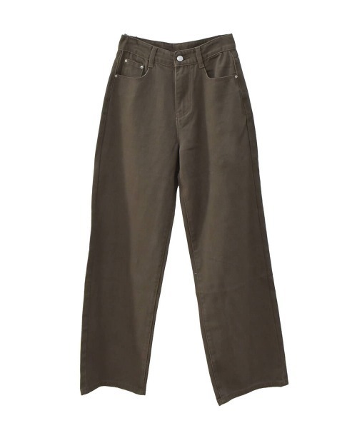 Reurie'（レウリィ）の「ハイライズワイドストレートデニム／highrise wide straight denim ロング丈 ルーズ ベーシック 大人カジュアル シンプル ブラウン ブラック（デニムパンツ・レディース・ブラック/ブラウン・M/S）」の8枚目の写真