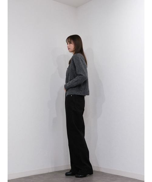 Reurie'（レウリィ）の「ハイライズワイドストレートデニム／highrise wide straight denim ロング丈 ルーズ ベーシック 大人カジュアル シンプル ブラウン ブラック（デニムパンツ・レディース・ブラック/ブラウン・M/S）」の18枚目の写真