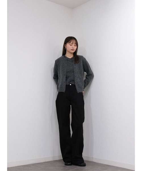 Reurie'（レウリィ）の「ハイライズワイドストレートデニム／highrise wide straight denim ロング丈 ルーズ ベーシック 大人カジュアル シンプル ブラウン ブラック（デニムパンツ・レディース・ブラック/ブラウン・M/S）」の20枚目の写真