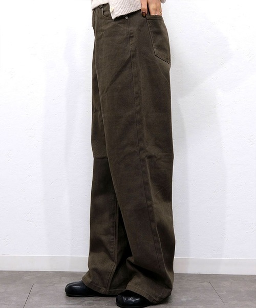 Reurie'(レウリィ)の「ハイライズワイドストレートデニム/highrise wide straight denim ロング丈 ルーズ ベーシック 大人カジュアル シンプル ブラウン ブラック(デニムパンツ・レディース・ブラック/ブラウン・M/S)」の22枚目の写真