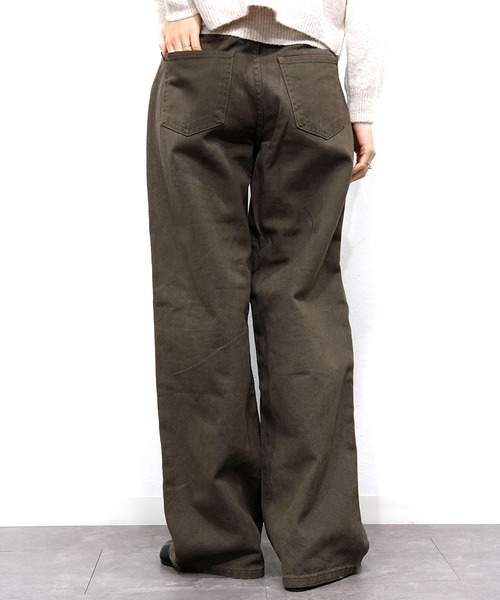 Reurie'(レウリィ)の「ハイライズワイドストレートデニム/highrise wide straight denim ロング丈 ルーズ ベーシック 大人カジュアル シンプル ブラウン ブラック(デニムパンツ・レディース・ブラック/ブラウン・M/S)」の21枚目の写真