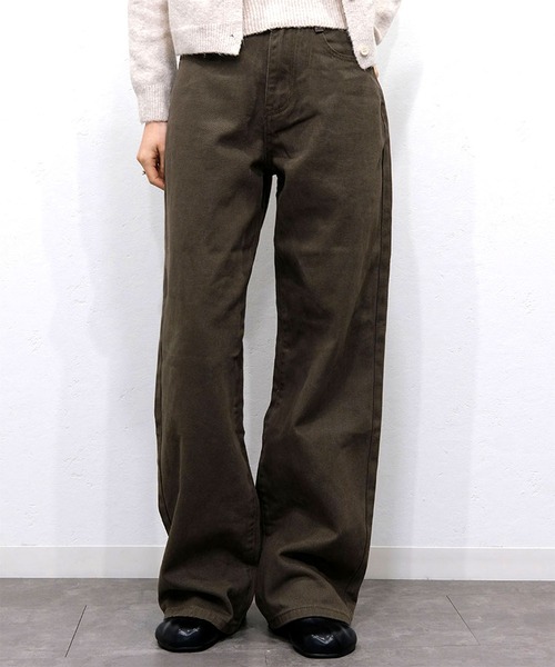 Reurie'(レウリィ)の「ハイライズワイドストレートデニム/highrise wide straight denim ロング丈 ルーズ ベーシック 大人カジュアル シンプル ブラウン ブラック(デニムパンツ・レディース・ブラック/ブラウン・M/S)」の17枚目の写真
