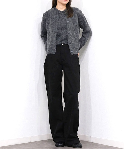 Reurie'(レウリィ)の「ハイライズワイドストレートデニム/highrise wide straight denim ロング丈 ルーズ ベーシック 大人カジュアル シンプル ブラウン ブラック(デニムパンツ・レディース・ブラック/ブラウン・M/S)」の20枚目の写真