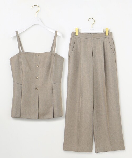 ANY SIS(エニィスィス)の「【洗える】ビスチェ & ワイドパンツ セット(セットアップ・レディース・ライトグレー系/ベージュ系・1/2/3)」の3枚目の写真