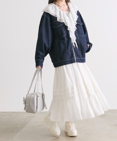 OLIVE des OLIVE（オリーブデオリーブ）の「綿レースティアードロングスカート（スカート・レディース・オフホワイト/サックスブルー/ホワイト系その他・FREE）」の22枚目の写真