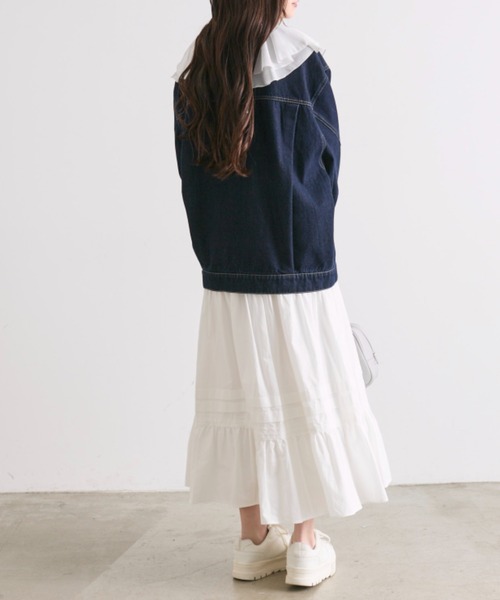 OLIVE des OLIVE（オリーブデオリーブ）の「綿レースティアードロングスカート（スカート・レディース・オフホワイト/サックスブルー/ホワイト系その他・FREE）」の20枚目の写真