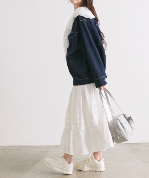 OLIVE des OLIVE（オリーブデオリーブ）の「綿レースティアードロングスカート（スカート・レディース・オフホワイト/サックスブルー/ホワイト系その他・FREE）」の19枚目の写真