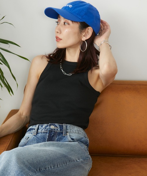 Auntie Rosa Holiday(アンティローザホリデー)の「カップ付きテレコアメスリタンク(タンクトップ・レディース・ブラウン/ネイビー/オフホワイト/ブラック・FREE)」の13枚目の写真