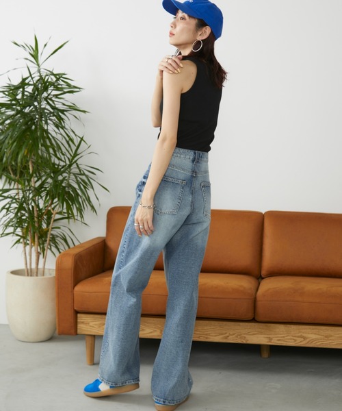 Auntie Rosa Holiday(アンティローザホリデー)の「カップ付きテレコアメスリタンク(タンクトップ・レディース・ブラウン/ネイビー/オフホワイト/ブラック・FREE)」の19枚目の写真