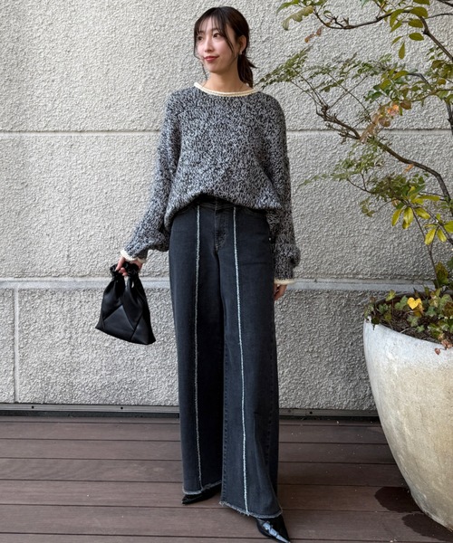 SOLNI プリントワイドデニム M SOLNI Printed Wide-Leg Denim ⸻⸻⸻⸻⸻⸻ ☑ SOLNIだけの唯一
