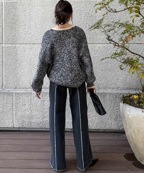 SOMETHING(サムシング)の「SOMETHING LISAフリンジワイドデニムパンツ(デニムパンツ・レディース・ブラック系その他/ライトインディゴブルー・LARGE/MEDIUM/SMALL/X-SMALL)」の20枚目の写真
