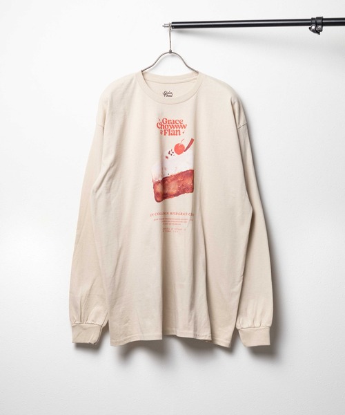 ARCHIVER(アーカイバ)の「【8】【GRACE CHOW FLAN】 L/S ケーキプリントTシャツ(Tシャツ/カットソー・レディース・ベージュ/ブラック・X-LARGE/LARGE/MEDIUM)」の1枚目の写真