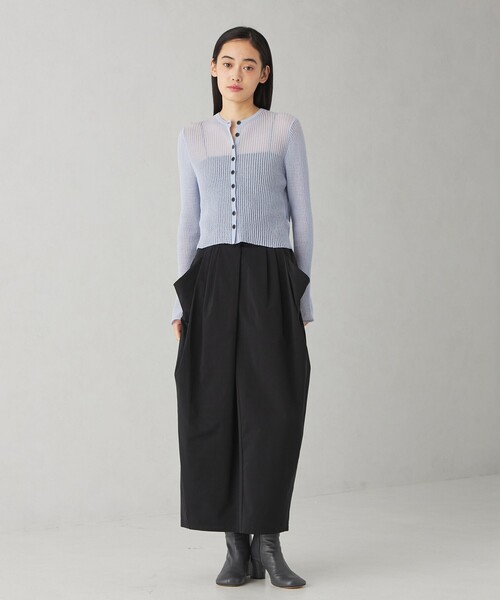 EMMEL REFINES（エメルリファインズ）の「＜EMMEL REFINES＞EMタック タフタジャージ スカート（スカート・レディース・ブラック/オフホワイト・M/S）」の15枚目の写真