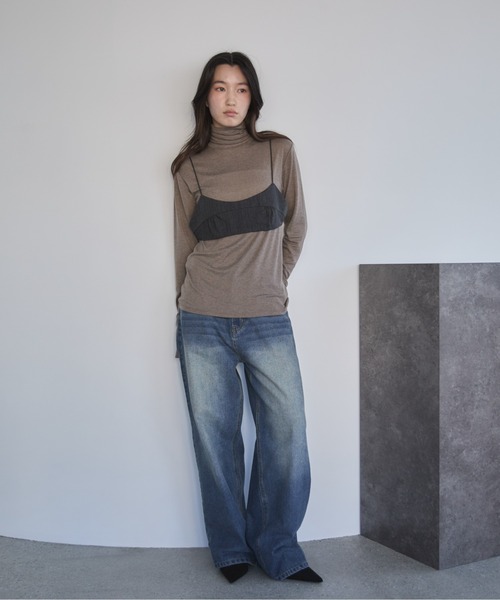 feepur(フェピュール)の「ウール混シアーハイネックロンTee(Tシャツ/カットソー・レディース・ブラック/オフホワイト/チャコールグレー/ブラウン/杢グレー・MEDIUM)」の21枚目の写真