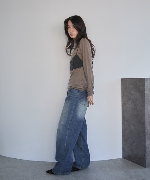 feepur(フェピュール)の「ウール混シアーハイネックロンTee(Tシャツ/カットソー・レディース・ブラック/オフホワイト/チャコールグレー/ブラウン/杢グレー・MEDIUM)」の22枚目の写真