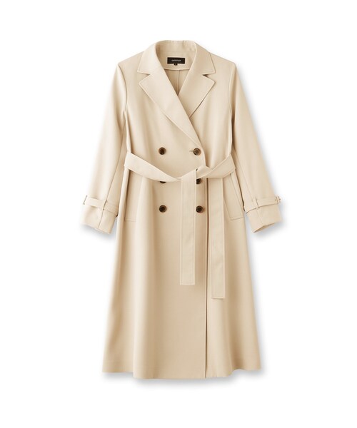 UNTITLED（アンタイトル）の「【通勤】バックサテン トレンチコート（トレンチコート・レディース・ネイビー/ベージュ・44/02/03/04/46/48/50/42/00/01）」の3枚目の写真