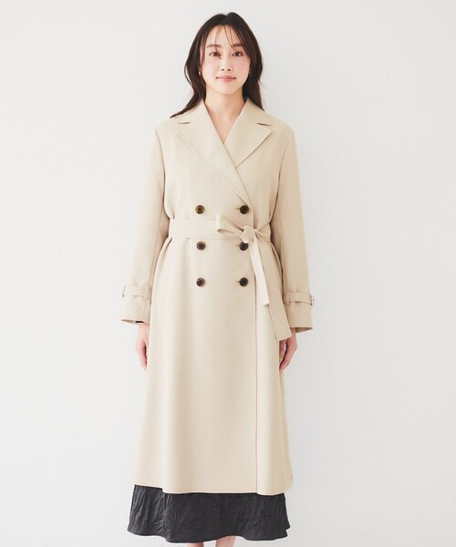 UNTITLED（アンタイトル）の「【通勤】バックサテン トレンチコート（トレンチコート・レディース・ネイビー/ベージュ・44/02/03/04/46/48/50/42/00/01）」の14枚目の写真