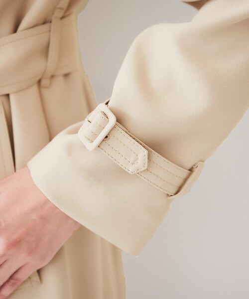 UNTITLED（アンタイトル）の「【通勤】バックサテン トレンチコート（トレンチコート・レディース・ネイビー/ベージュ・44/02/03/04/46/48/50/42/00/01）」の19枚目の写真