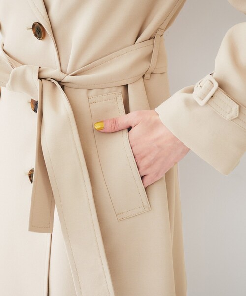 UNTITLED（アンタイトル）の「【通勤】バックサテン トレンチコート（トレンチコート・レディース・ネイビー/ベージュ・44/02/03/04/46/48/50/42/00/01）」の20枚目の写真