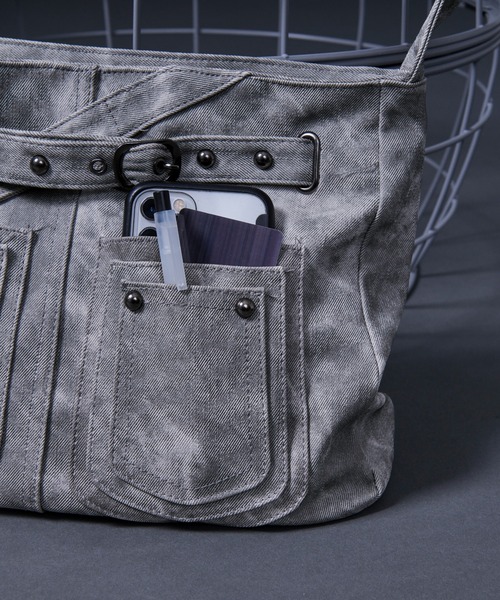 Ellno Loset（エルノロゼット）の「ヴィンテージライク合皮ショルダーBAG（ショルダーバッグ・メンズ・チャコールグレー/ライトグレー・FREE）」の15枚目の写真