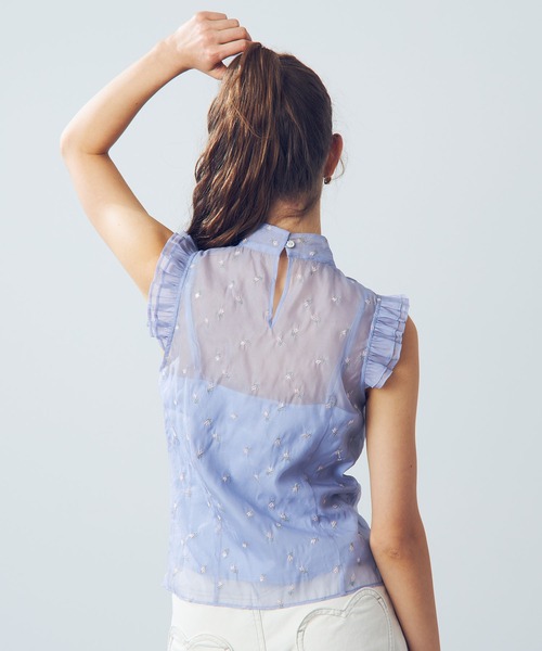 DEICY(デイシー)の「ミニスパンコールフラワーブラウス(シャツ/ブラウス・レディース・ホワイト/サックスブルー・FREE)」の16枚目の写真