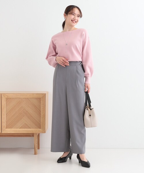 DRESKIP(ドレスキップ)の「【洗える/S-LL】大人上品 お袖パール調ボタン付き ボートネックニット(ニット/セーター・レディース・ネイビー/ベビーピンク/イエロー系その他/オフホワイト・01/04/03/02)」の10枚目の写真