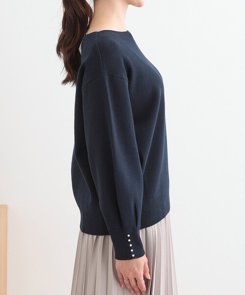 DRESKIP(ドレスキップ)の「【洗える/S-LL】大人上品 お袖パール調ボタン付き ボートネックニット(ニット/セーター・レディース・ネイビー/ベビーピンク/イエロー系その他/オフホワイト・01/04/03/02)」の18枚目の写真